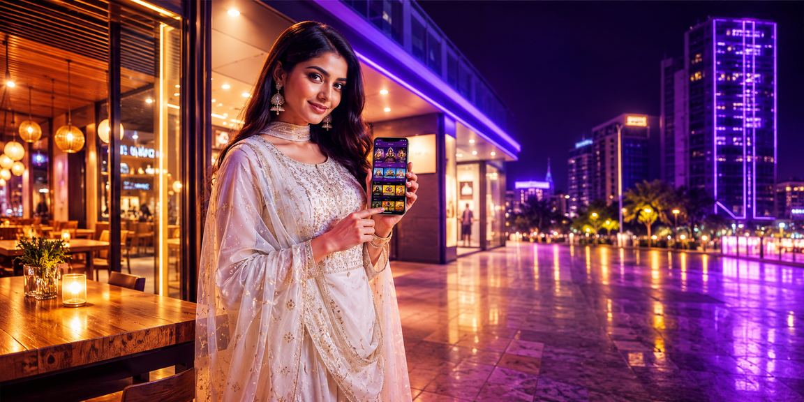 নিয়ন আলোয় ভরা বগুড়া ক্যাসিনো অ্যাপ রাতের দৃশ্য